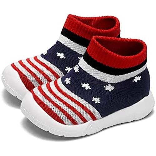Engtoy Baby Shoes Baby Sock Shoes Baby Walking Shoes Infant Non-Slip Breathable Slippers with Soft Rubber Sole Baby Boys Girls Slip On Sneakers