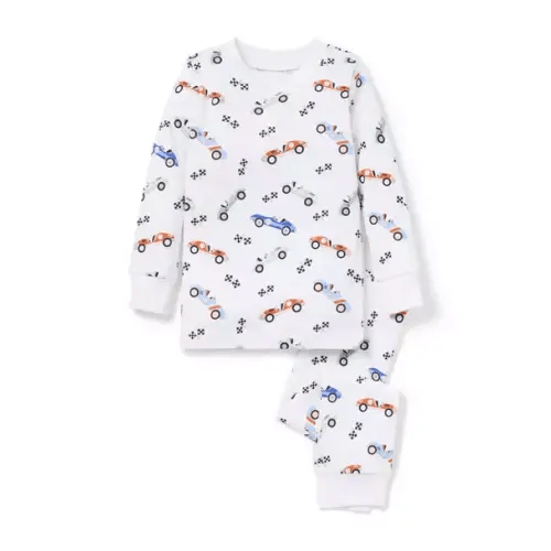 Boy White Race Car Good Night Pajama In Race Car by Janie and Jack