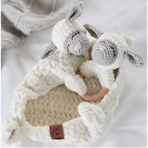 Baby Lamb Gift Set | Lamb Lovey and Rattle Gift Set | Baby Gift Set | Baby Lamb Bundle | Newborn Gift Set