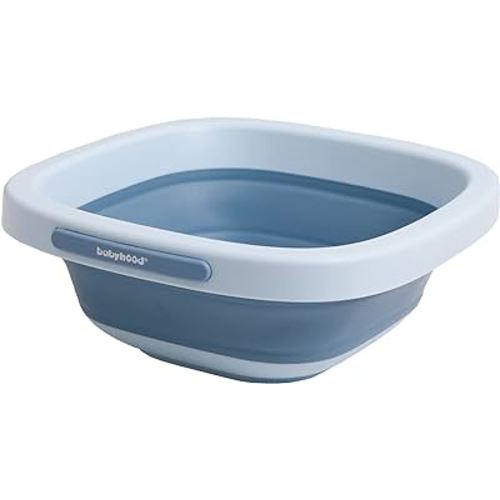 Babyhood Multi-Purpose Collapsible Wash Basin for Kids and Babies, Lightweight Portable Folding Basin for Washing Baby Bottles and Breast Pump Parts and Home Kitchen Outdoor Camping Use (2021blue)