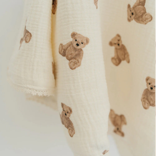 Muslin Blanket- Teddy – Allen Rose