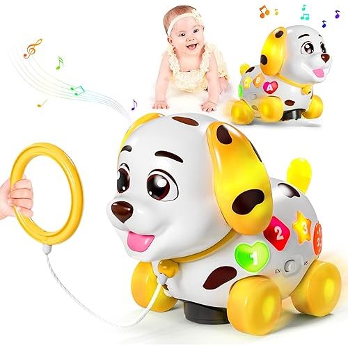 Toys for 1 Year Old Girl Boy Gifts, Musical Baby Toys 6-12-18 Months, Bilingual Learning Toy for 1 Year Old, 1st Birthday Girl Boy Gift, Music Toddlers Puppy for Infants 7 8 9 Months