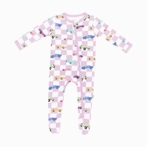 Kyte Baby Printed Zipper Footie - Sparkles And Speed, 0-3 M