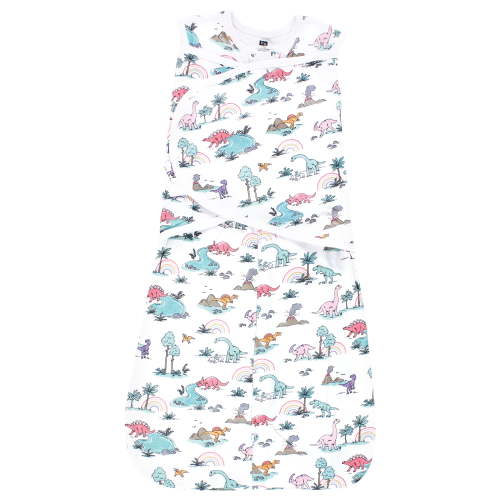 Hudson Baby Infant Girl Convertible Swaddle Sleep Sack, Pink Dinosaur Adventures, 0-3 Months