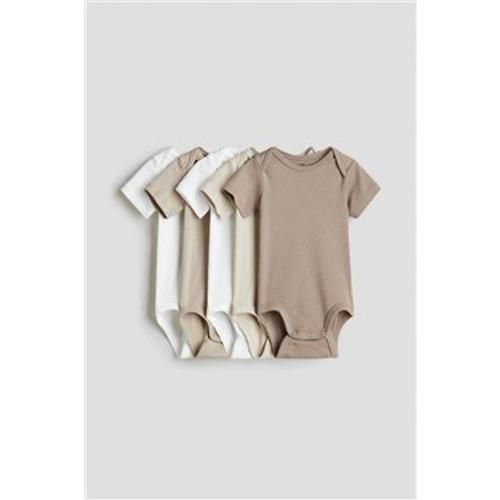5-pack Cotton Bodysuits - Dark beige/light beige - Kids | H&M US