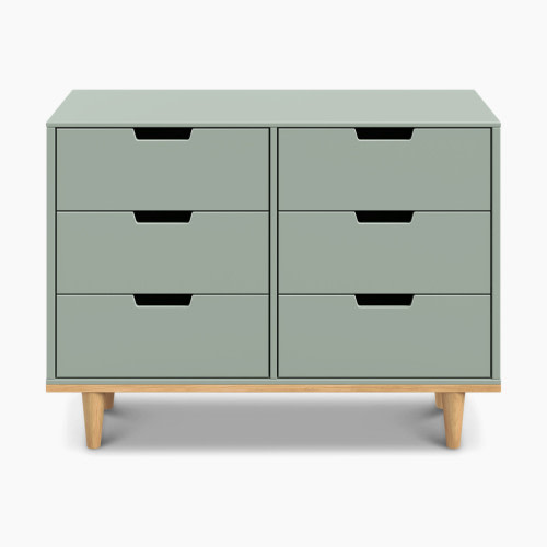 daVinci Marley 6-Drawer Double Dresser - Light Sage/Honey