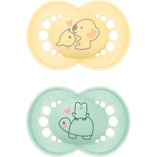 MAM Original Matte Baby Pacifiers, Binky for 6-16 Months, BPA-Free Silicone Nipple, Easy to Clean, Best for Breastfed Babies, Developed with Medical Experts, 2 Count Binkies with Sterilizer Case