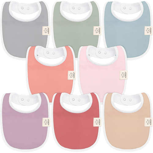 8-Pack Urban Drool Bibs (Muted Pastel) Muted Pastel
