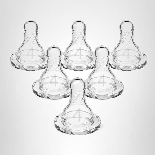 Dr. Brown’s Natural Flow Level 2 Narrow Baby Bottle Silicone Nipple, Medium Flow, 3m+, 100% Silicone Bottle Nipple, 6 Count
