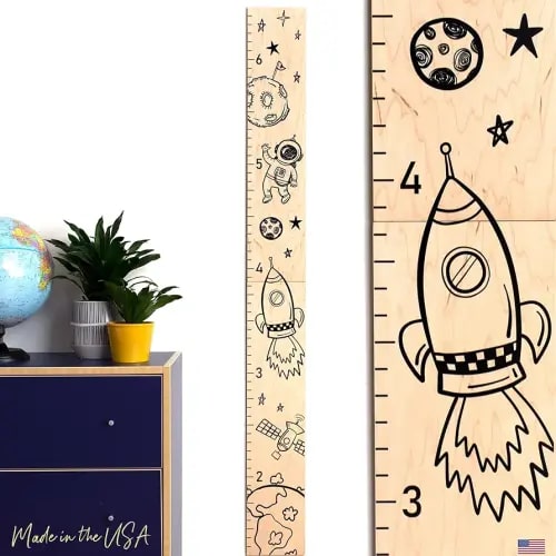 Outer Space Growth Chart - Growth Chart for Wall Height Chart for Kids Height Growth for Kids Height Measurement Growth Kids Growth Chart Height Measurement Tool-Natural - 63" x 6.7"