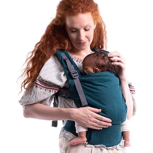 Boba X Baby Carrier - Adjustable Infant Carrier for Newborn to Toddler, Front and Backpack Babywearing 7 to 45 lbs, Ergonomic Baby Carrier with Crossable Straps and Padded Shoulders (Organic Atlantic)