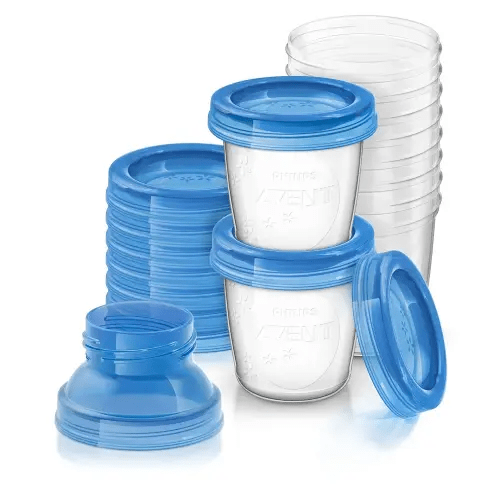 Philips AVENT Breast Milk Storage Cups And Lids, 10 6oz Containers, SCF618/10