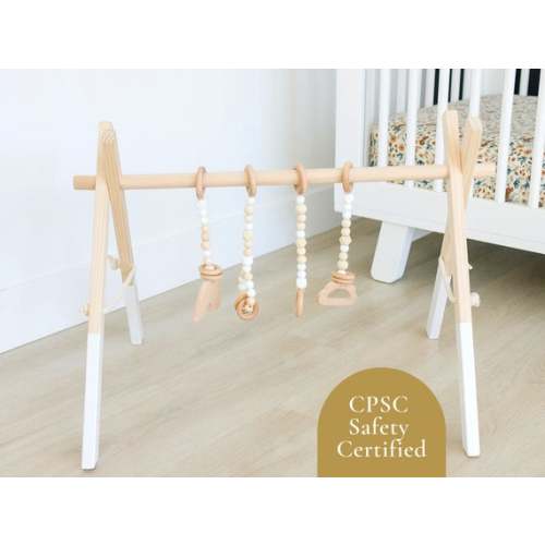 White Wooden Play Gym Baby Play Gym With White Toys Gender - Etsy