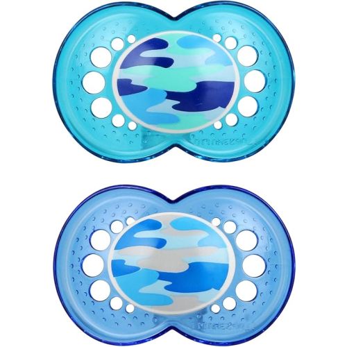 MAM Original Baby Pacifier, Nipple Shape Helps Promote Healthy Oral Development, Sterilizer Case, 2 Pack, 16+ Months, Camo/Boy