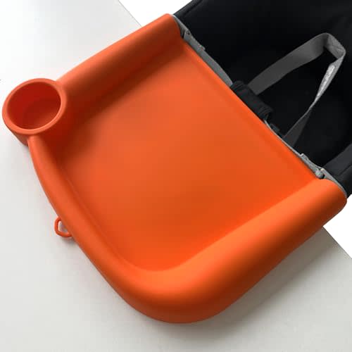 FAILUN Silicone Baby Dining Tray Competible with Inglesina Fast Table Chair & Other Fast Table Chairs,Portable Baby Feeding Tray for Clip-On Fast Table Chairs, Dishwasher Safe & BPA Free （Orange）