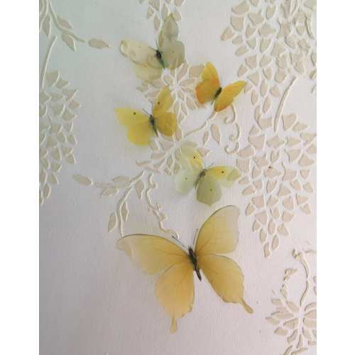 5 Luxury Life Like 3D Yellow Lemon Summer Butterflies Butterfly wall art Butterfly home decorations, bedroom nursery study drapes windows