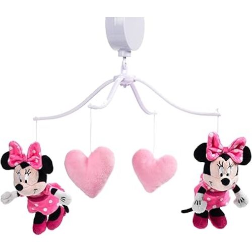 Lambs & Ivy Disney Baby Minnie Mouse Love Pink Musical Baby Crib Mobile Soother