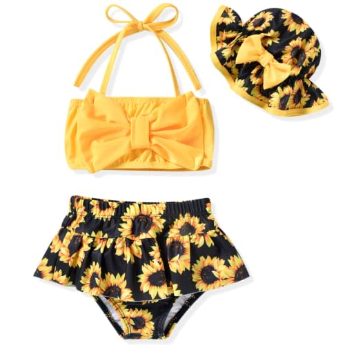 Aalizzwell Baby Girl 2-Piece Bikini Swimsuit with Hat