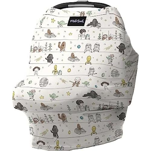 Milk Snob Original Star Wars 5-in-1 Cover, Precious Padawans, Privacy for Breastfeeding, Baby Car Seat, Carrier, Stroller, High Chair, Shopping Cart, Lounger Canopy - Newborn Essentials, Nursing Top