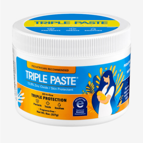 Triple Paste Diaper Rash Cream for Baby - 8 Oz Tub - Zinc Oxide Ointment Treats, Soothes and Prevents Diaper Rash - Pediatrician-Recommended Hypoallergenic Formula with Soothing Botanicals