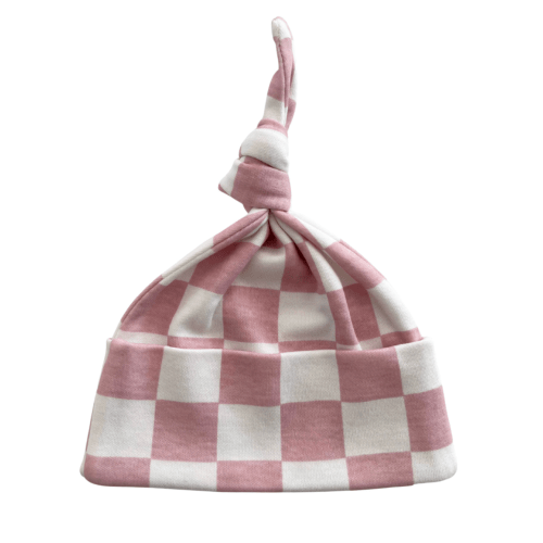 Strawberry Shortcake Checkerboard / Organic Beanie