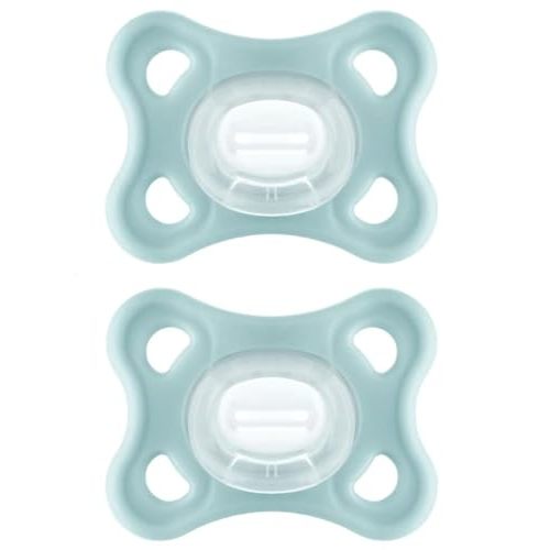 MAM Comfort Baby Pacifiers, Lightweight One-Piece Full Silicone Binky for Newborns 3-12 Months, BPA-Free, Easy to Clean Pacifier, Best for Breastfed Babies, with Sterilizer Case, 2 Count Binkies