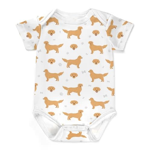 Vodbne Baby and Dog Clothes, Cute Dog Theme Baby Onesie, Short Sleeve Infant Dog Baby Stuff Shower Gifts for Boys Girls