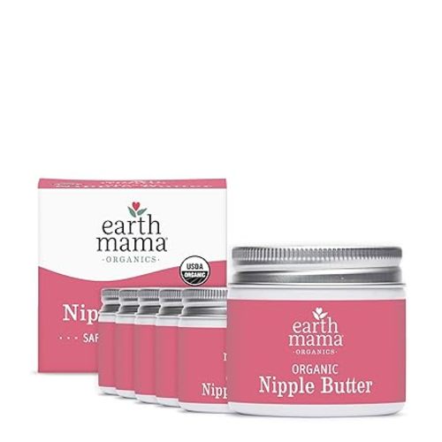 Earth Mama Organic Nipple Butter - 2 fl oz - Lanolin-Free Nipple Cream - Safe, Soothing Balm for Breastfeeding - Postpartum Essentials for Nursing