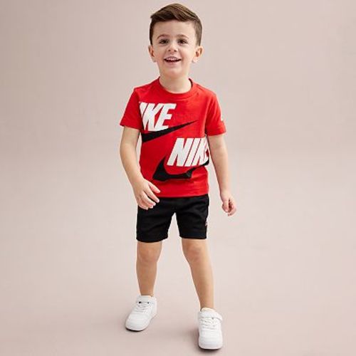 Toddler Boys Nike Sportswear Logo Split Futura Graphic Tee and Shorts Set