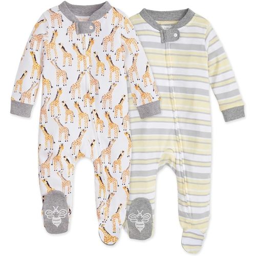 Burt's Bees Baby Boys' Sleep and Play Pjs, 100% Organic Cotton One-piece Zip Front Romper Jumpsuit Pajamas