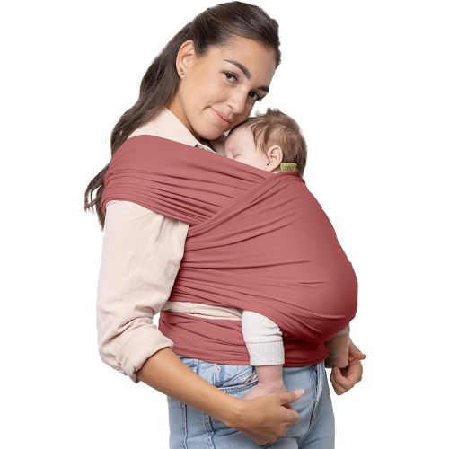 Baby Wrap Carrier Sling for Newborns to Toddlers - Stretchy Hands-Free Baby Carrier 7-35 lbs (Dusty Pink)