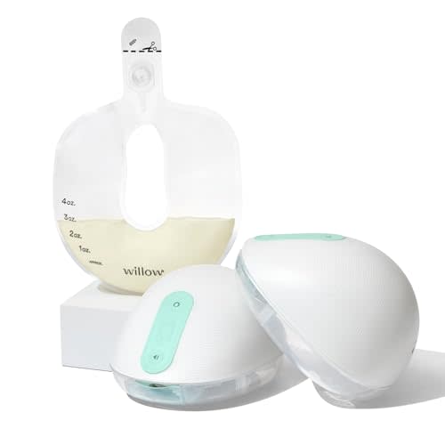 Willow 360 - Wearable Breastfeeding Pump w/ 48 Self Sealing Milk Bags - Hands Free Breast Pump - The only Leak-Proof Wearable Breast Pump - 7 Levels of Hospital Grade Suction Strength