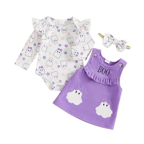 Rtnnsbbfcm My First Thanksgiving Baby Girl Outfit Pumpkin Pie Onesie Tops and Overalls Dress Newborn Clothes for Girls