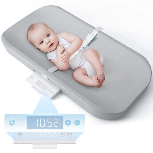 Baby Changing Pad and Scale, SINGES LCD Digital Baby Scale, Max 132lbs, Non-Slip, Auto-off, Grey