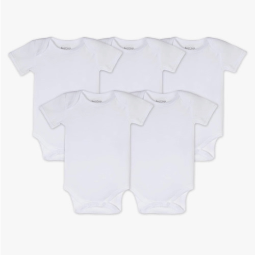 Burt's Bees Baby Unisex Organic Cotton Short Sleeve Bodysuits, 5-Pack, Preemie