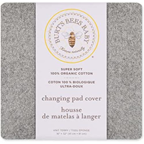 Burt's Bees Baby - Changing Pad Cover, 100% Organic Cotton Changing Pad Liner for Standard 16" x 32" Baby Changing Mats