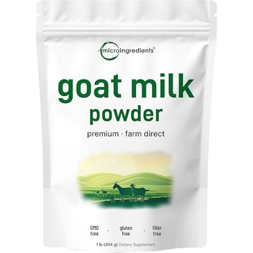 Micro Ingredients Goat Milk Powder, 1 Lb | Grass-Fed Australian Source | Pure, Easily Digested Formula | High in Protein, Calcium & Probiotics | Non-GMO, Gluten-Free, Pet Friendly