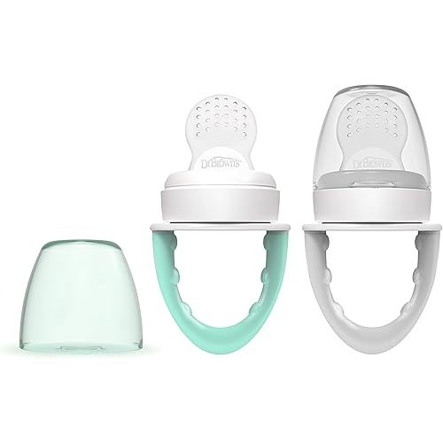 Dr. Brown's Fresh First Silicone Feeder, Mint & Grey, 2 Count