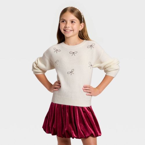 Girls' Embellished Pullover Sweater - Cat & Jack™