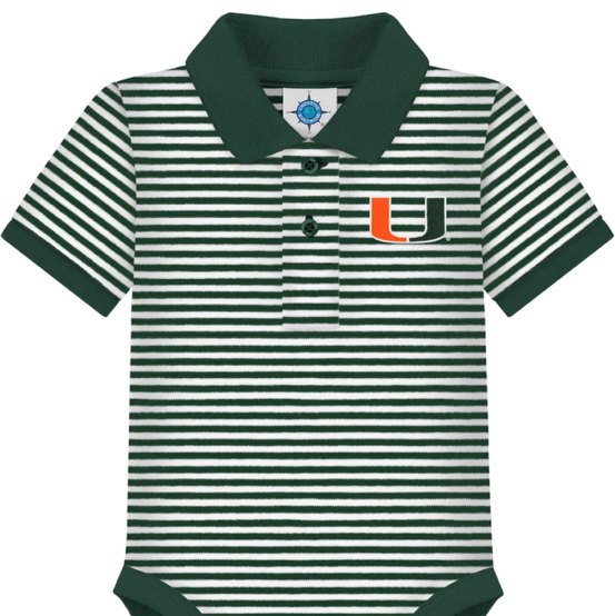 College Baby NCAA Striped Polo Bodysuit Short Sleeve - Unisex (0-12 Months)