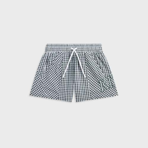 Kith Kids Blocked Gingham Curtis Short - Stadium