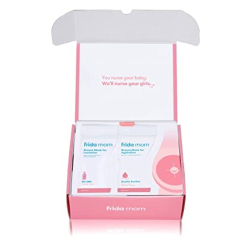 Frida Mom Breast Care Self Care Kit - 2-in-1 Lactation Massager, Instant Heat Breast Warmers, Breast Mask for Hydration, Breast Mask for Lactation - 9 Piece Set