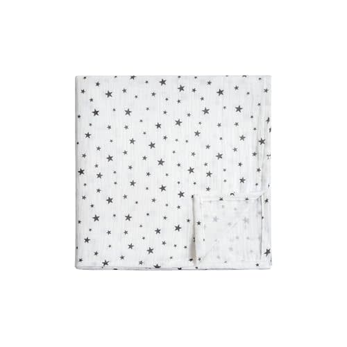 Meracorallo Muslin Swaddle Blanket, 100% Cotton Receiving Blanket Soft and Breathable Swaddle Wrap for Baby Boys and Girls, Star