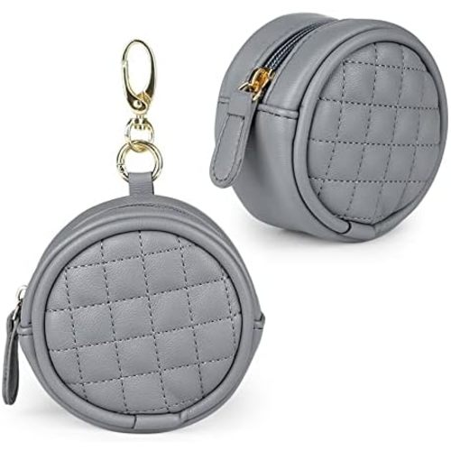 Baby Pacifier Holder with Clip, Maveek Pacifier Case for Diaper Bag, Binky Clip Bag Paci Pouch Container with Zipper for Boys & Girls, Outdoor Travel Stroller Accessory Purse Fits All Pacifiers (Grey)