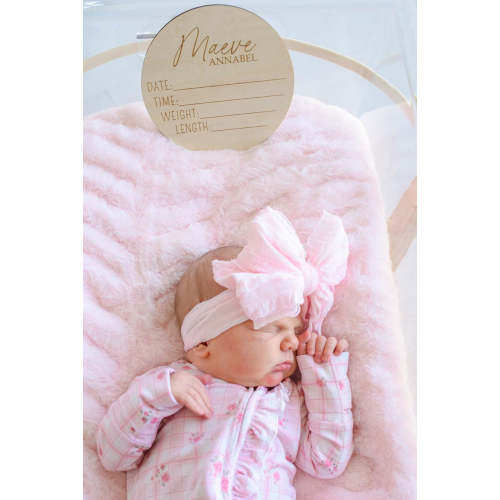 Personalized Birth Stats Wood Announcement in Signature Duo | Caden Lane