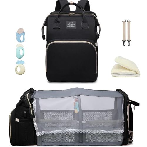Baby Diaper Bag with Changing Station,Diaper Bag Backpack,Diaper Bag,Large Capacity,900d Excellent Oxford(Ungrade Black)