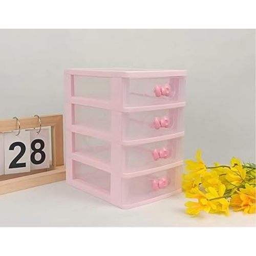 Girls Cute Lovely Color Storage Box Desktop Organizer Bathroom Bedroom Jewelry Storage Box For Storing Small Items (4 layers)