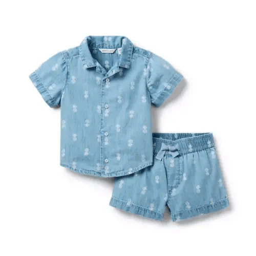 Baby Light Wash Pineapple The Cabana Matching Baby Set by Janie and Jack