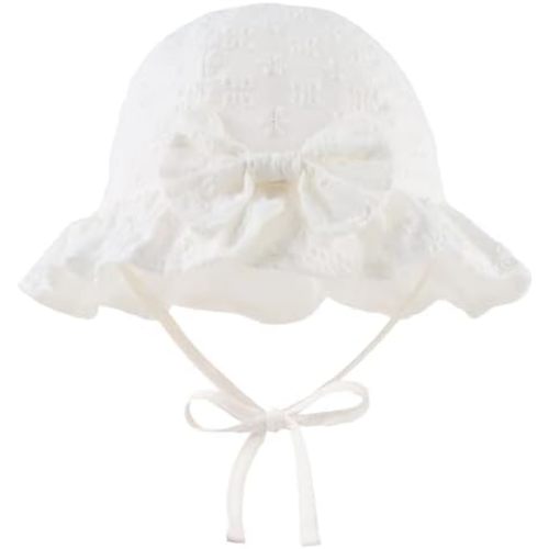 Summer Baby Hats for Girls Cotton Infant Sun Hat Bowknot Toddler Bucket Hats 0-2 Years