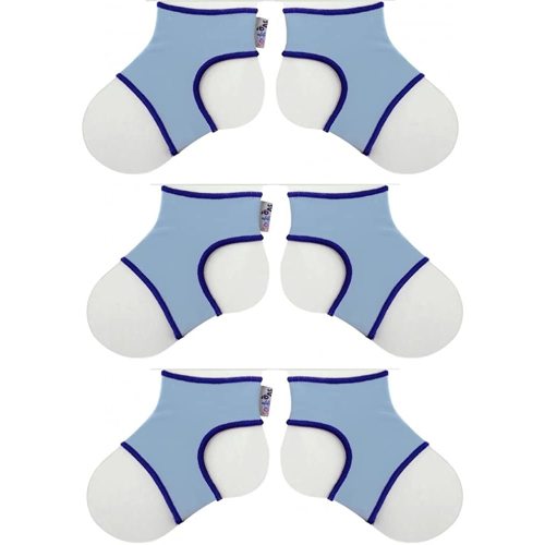 Sock Ons Clever Little Things That Keep Baby, Baby Blue, 0-6 Months, 3 Pack